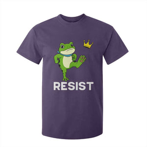 Resist Frog Kicking Crown T Shirt For Kid Funny No Kings In America Free Portland TS02 Purple Print Your Wear
