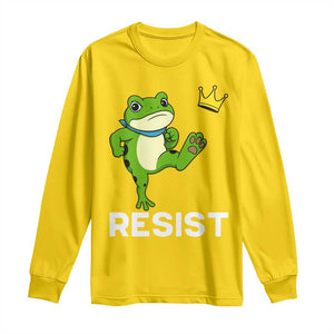 Resist Frog Kicking Crown Long Sleeve Shirt Funny No Kings In America Free Portland TS02 Daisy Print Your Wear