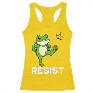 Resist Frog Kicking Crown Racerback Tank Top Funny No Kings In America Free Portland TS02 Daisy Print Your Wear