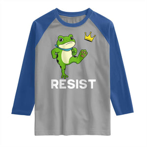 Resist Frog Kicking Crown Raglan Shirt Funny No Kings In America Free Portland TS02 Sport Gray Royal Print Your Wear
