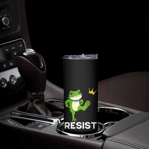 Resist Frog Kicking Crown Skinny Tumbler Funny No Kings In America Free Portland TS02 Print Your Wear