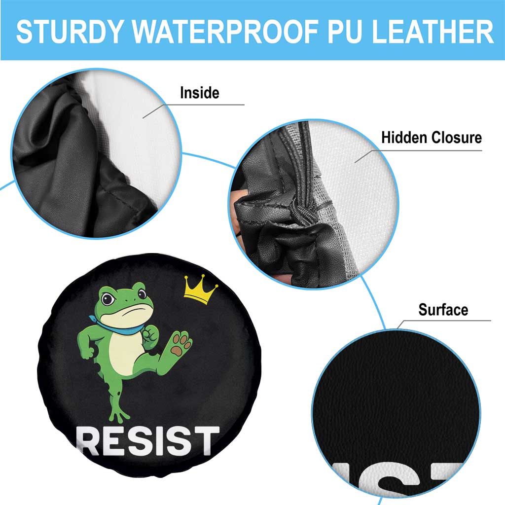 Resist Frog Kicking Crown Spare Tire Cover Funny No Kings In America Free Portland TS02 Print Your Wear