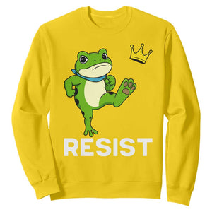 Resist Frog Kicking Crown Sweatshirt Funny No Kings In America Free Portland TS02 Daisy Print Your Wear