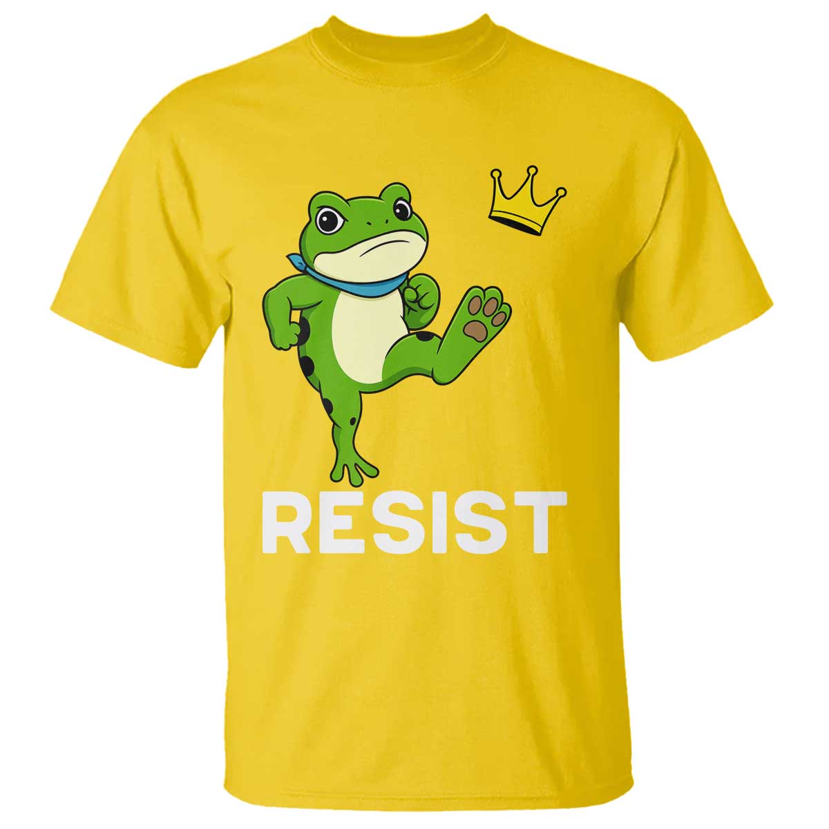 Resist Frog Kicking Crown T Shirt Funny No Kings In America Free Portland TS02 Daisy Print Your Wear