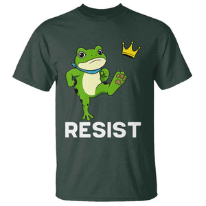 Resist Frog Kicking Crown T Shirt Funny No Kings In America Free Portland TS02 Dark Forest Green Print Your Wear