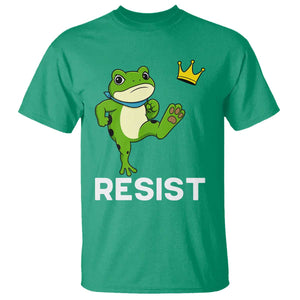Resist Frog Kicking Crown T Shirt Funny No Kings In America Free Portland TS02 Irish Green Print Your Wear