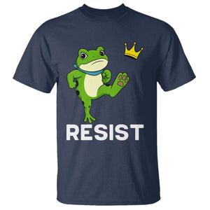 Resist Frog Kicking Crown T Shirt Funny No Kings In America Free Portland TS02 Navy Print Your Wear