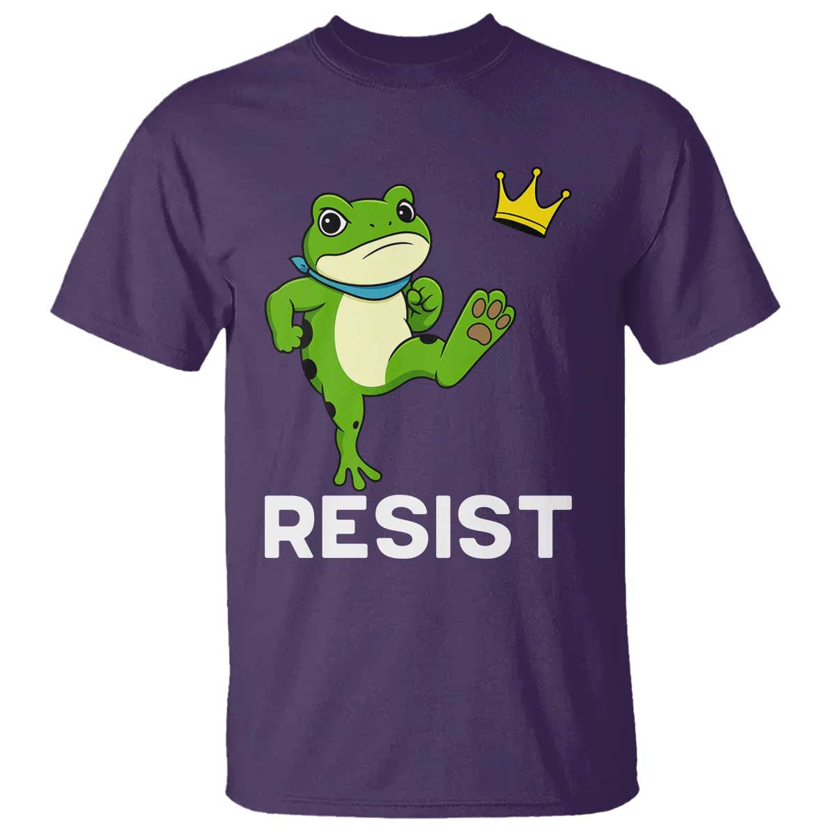 Resist Frog Kicking Crown T Shirt Funny No Kings In America Free Portland TS02 Purple Print Your Wear