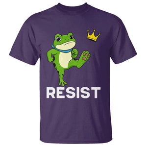 Resist Frog Kicking Crown T Shirt Funny No Kings In America Free Portland TS02 Purple Print Your Wear