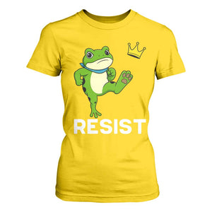 Resist Frog Kicking Crown T Shirt For Women Funny No Kings In America Free Portland TS02 Daisy Print Your Wear