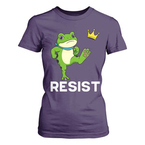 Resist Frog Kicking Crown T Shirt For Women Funny No Kings In America Free Portland TS02 Purple Print Your Wear