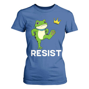 Resist Frog Kicking Crown T Shirt For Women Funny No Kings In America Free Portland TS02 Royal Blue Print Your Wear