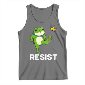 Resist Frog Kicking Crown Tank Top Funny No Kings In America Free Portland TS02 Black Heather Print Your Wear