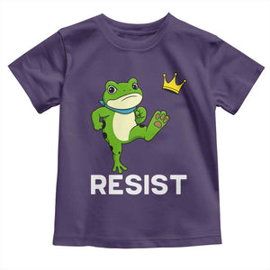 Resist Frog Kicking Crown Toddler T Shirt Funny No Kings In America Free Portland TS02 Purple Print Your Wear