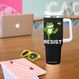 Resist Frog Kicking Crown Tumbler With Handle Funny No Kings In America Free Portland TS02 Print Your Wear