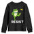 Resist Frog Kicking Crown Youth Sweatshirt Funny No Kings In America Free Portland TS02 Black Print Your Wear