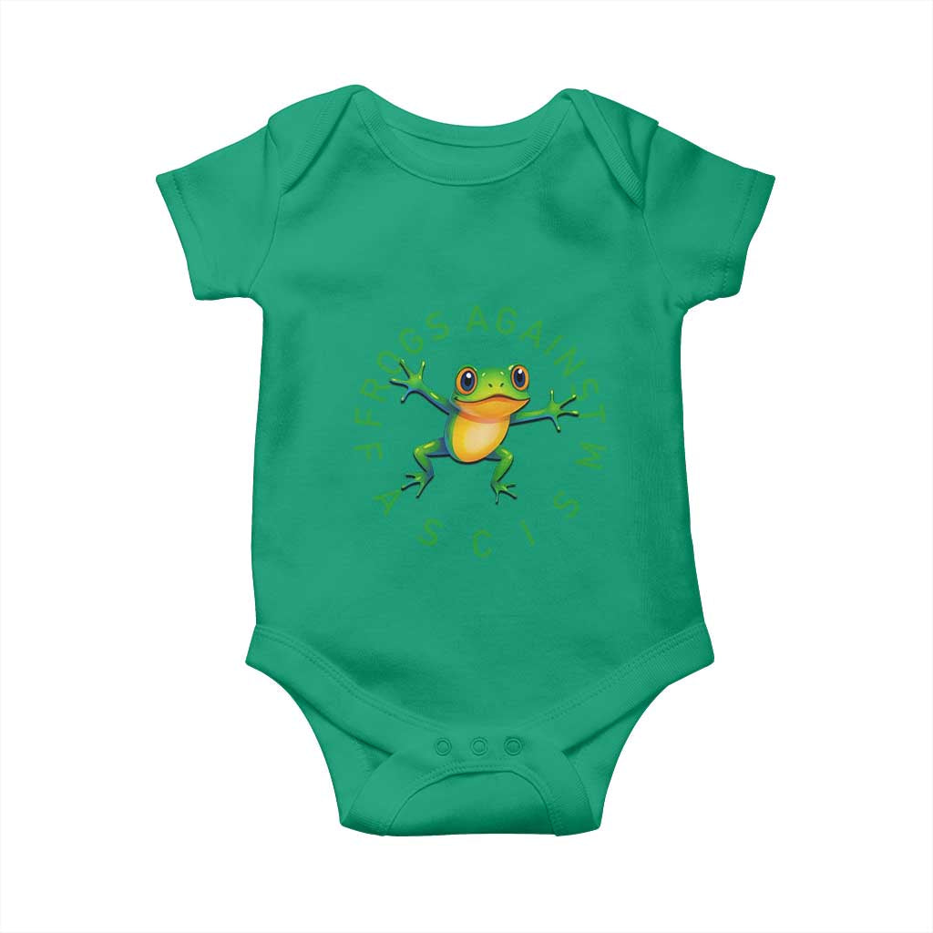 Frogs Against Fascism Baby Onesie Portland Frog Protest Together Strong TS02 Irish Green Print Your Wear