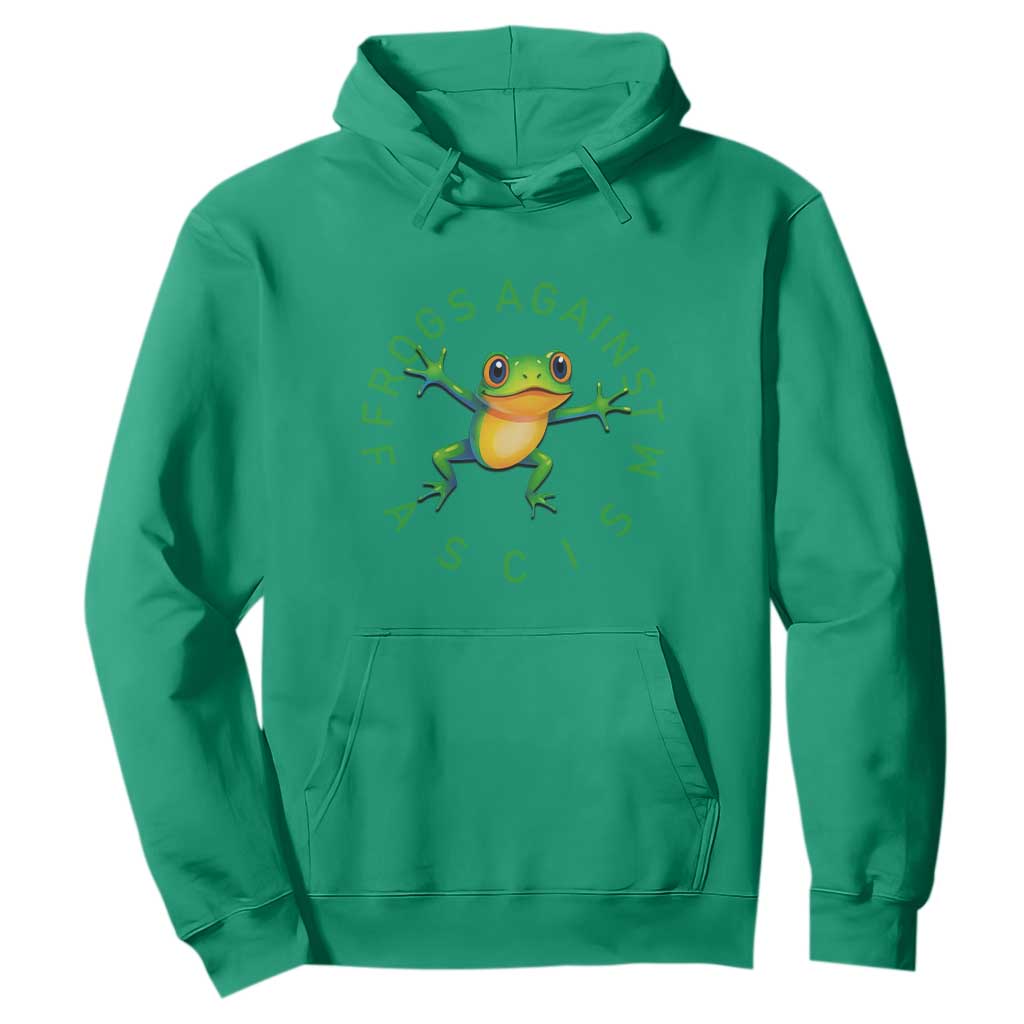 Frogs Against Fascism Hoodie Portland Frog Protest Together Strong TS02 Irish Green Print Your Wear