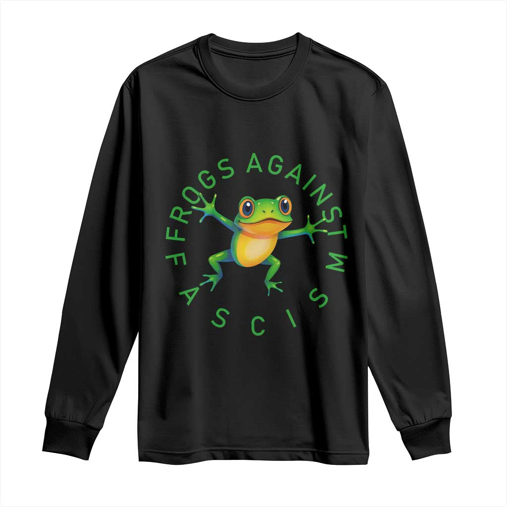 Frogs Against Fascism Long Sleeve Shirt Portland Frog Protest Together Strong TS02 Black Print Your Wear