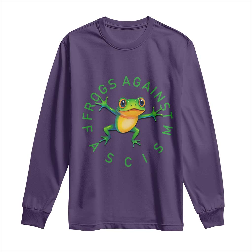 Frogs Against Fascism Long Sleeve Shirt Portland Frog Protest Together Strong TS02 Purple Print Your Wear