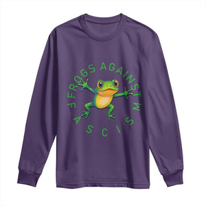 Frogs Against Fascism Long Sleeve Shirt Portland Frog Protest Together Strong TS02 Purple Print Your Wear
