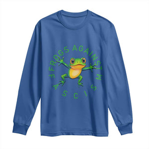 Frogs Against Fascism Long Sleeve Shirt Portland Frog Protest Together Strong TS02 Royal Blue Print Your Wear