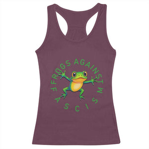 Frogs Against Fascism Racerback Tank Top Portland Frog Protest Together Strong TS02 Maroon Print Your Wear
