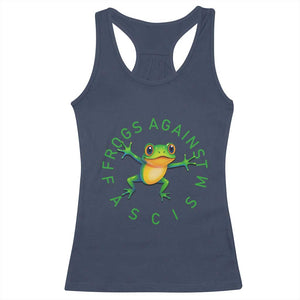Frogs Against Fascism Racerback Tank Top Portland Frog Protest Together Strong TS02 Navy Print Your Wear