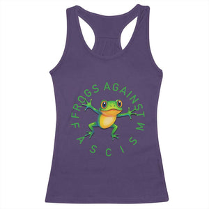 Frogs Against Fascism Racerback Tank Top Portland Frog Protest Together Strong TS02 Purple Print Your Wear