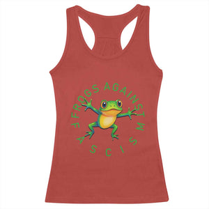 Frogs Against Fascism Racerback Tank Top Portland Frog Protest Together Strong TS02 Red Print Your Wear