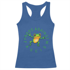 Frogs Against Fascism Racerback Tank Top Portland Frog Protest Together Strong TS02 Royal Blue Print Your Wear