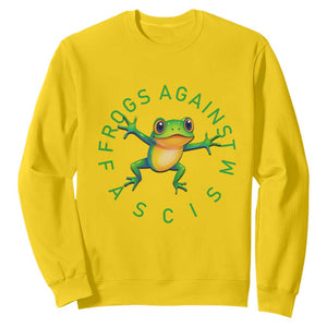 Frogs Against Fascism Sweatshirt Portland Frog Protest Together Strong TS02 Daisy Print Your Wear