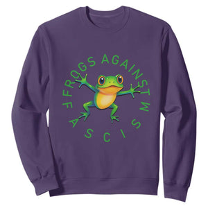 Frogs Against Fascism Sweatshirt Portland Frog Protest Together Strong TS02 Purple Print Your Wear