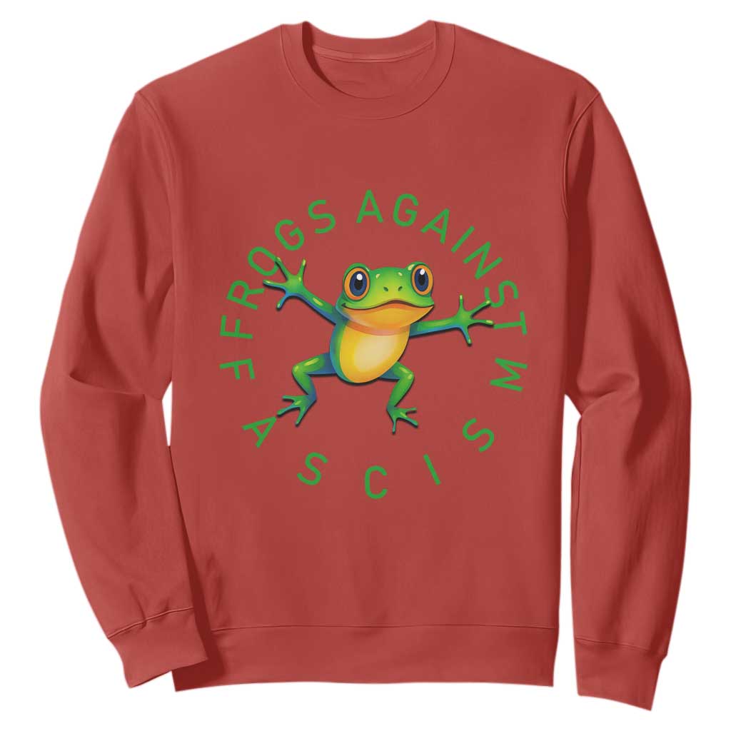 Frogs Against Fascism Sweatshirt Portland Frog Protest Together Strong TS02 Red Print Your Wear