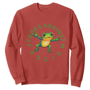 Frogs Against Fascism Sweatshirt Portland Frog Protest Together Strong TS02 Red Print Your Wear