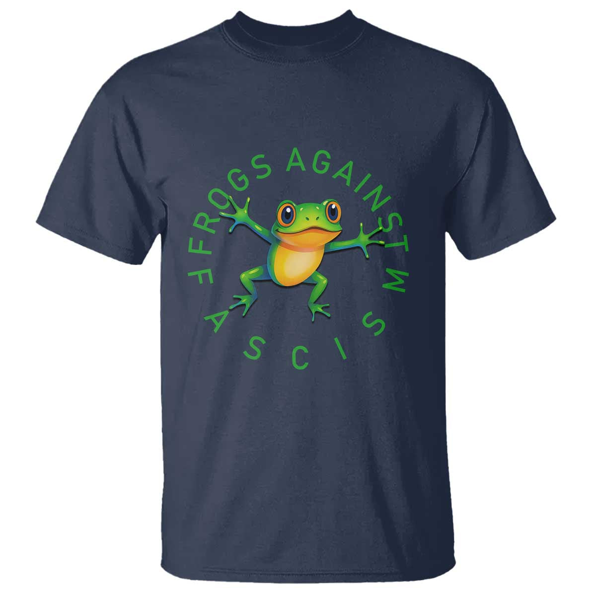 Frogs Against Fascism T Shirt Portland Frog Protest Together Strong TS02 Navy Print Your Wear