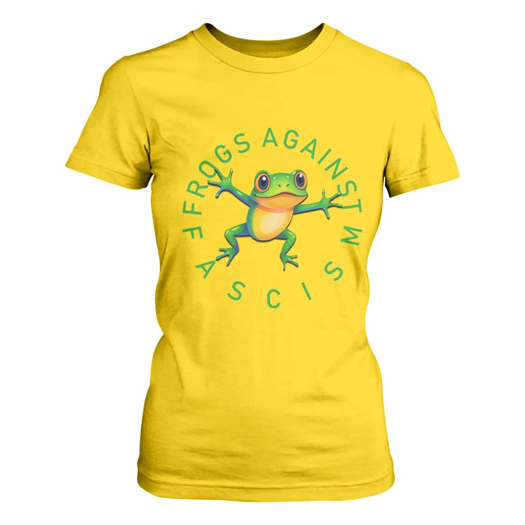 Frogs Against Fascism T Shirt For Women Portland Frog Protest Together Strong TS02 Daisy Print Your Wear