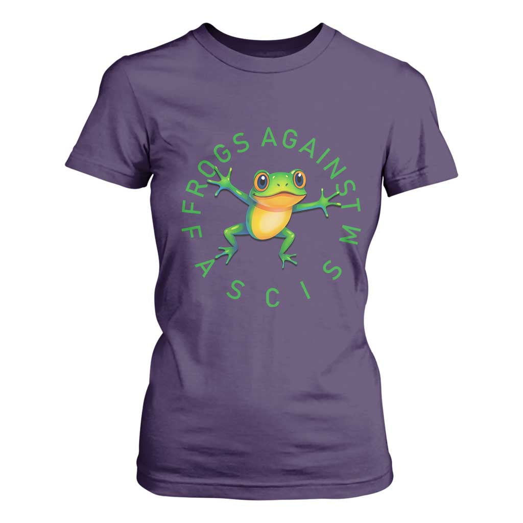 Frogs Against Fascism T Shirt For Women Portland Frog Protest Together Strong TS02 Purple Print Your Wear