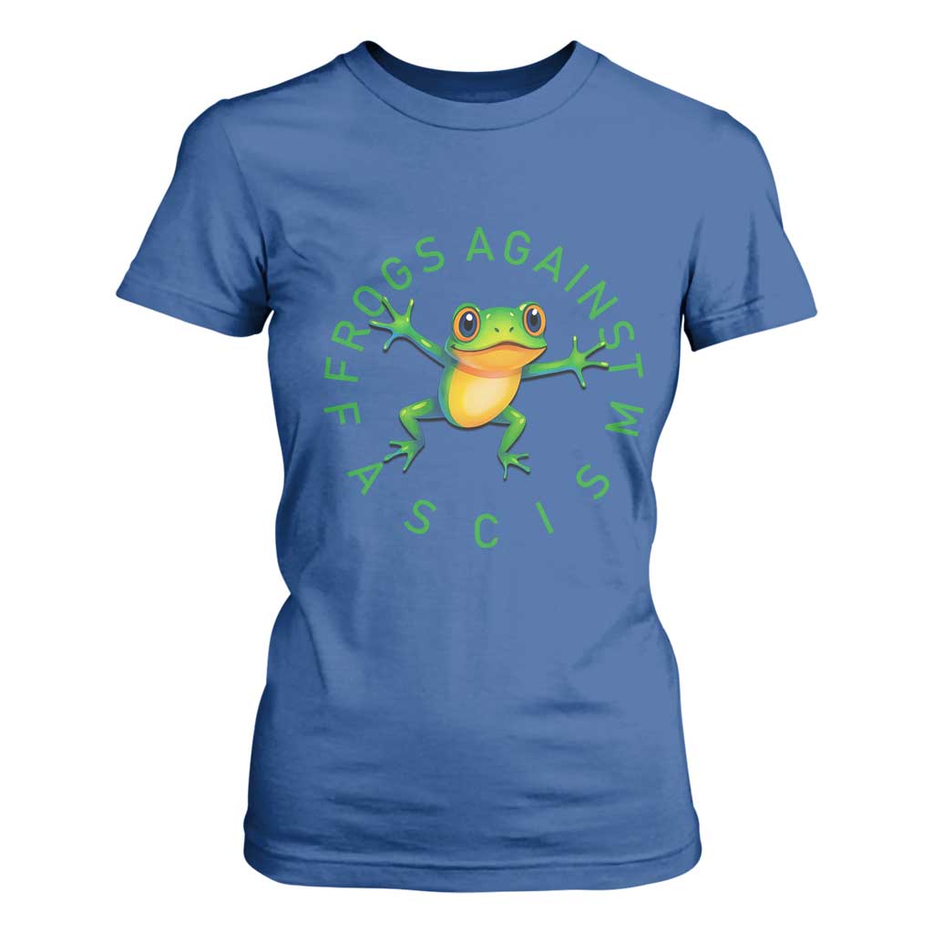 Frogs Against Fascism T Shirt For Women Portland Frog Protest Together Strong TS02 Royal Blue Print Your Wear