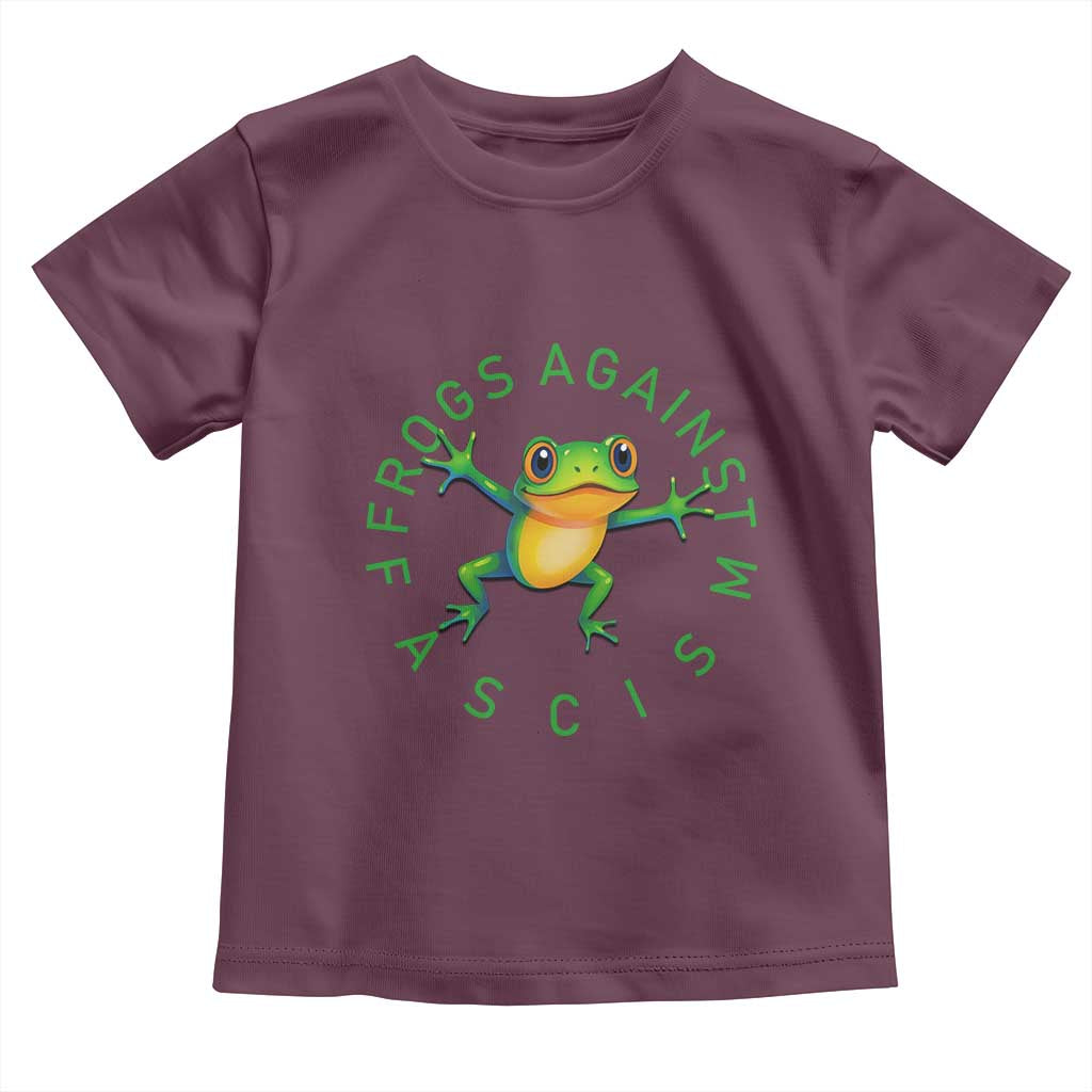 Frogs Against Fascism Toddler T Shirt Portland Frog Protest Together Strong TS02 Maroon Print Your Wear