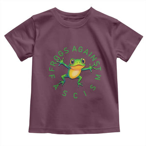 Frogs Against Fascism Toddler T Shirt Portland Frog Protest Together Strong TS02 Maroon Print Your Wear