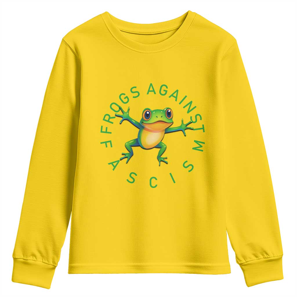 Frogs Against Fascism Youth Sweatshirt Portland Frog Protest Together Strong TS02 Daisy Print Your Wear