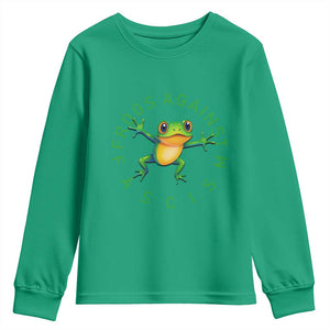 Frogs Against Fascism Youth Sweatshirt Portland Frog Protest Together Strong TS02 Irish Green Print Your Wear