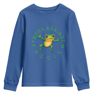 Frogs Against Fascism Youth Sweatshirt Portland Frog Protest Together Strong TS02 Royal Blue Print Your Wear
