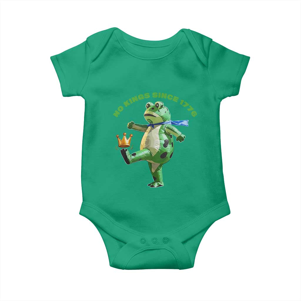 No Kings Since 1776 Frog Baby Onesie Funny Inflatable Frog Meme Protest Portland TS02 Irish Green Print Your Wear