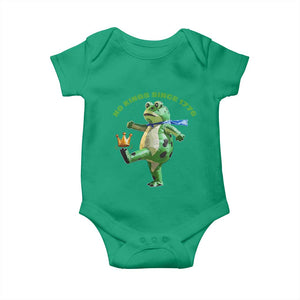 No Kings Since 1776 Frog Baby Onesie Funny Inflatable Frog Meme Protest Portland TS02 Irish Green Print Your Wear