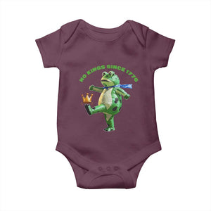 No Kings Since 1776 Frog Baby Onesie Funny Inflatable Frog Meme Protest Portland TS02 Maroon Print Your Wear