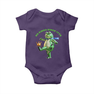No Kings Since 1776 Frog Baby Onesie Funny Inflatable Frog Meme Protest Portland TS02 Purple Print Your Wear