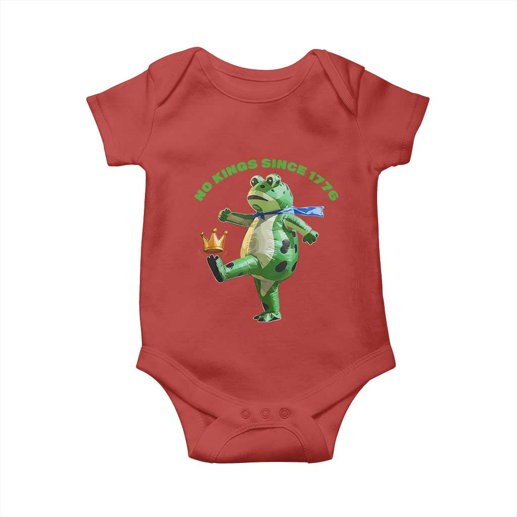 No Kings Since 1776 Frog Baby Onesie Funny Inflatable Frog Meme Protest Portland TS02 Red Print Your Wear