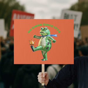 No Kings Since 1776 Frog Protest Sign Funny Inflatable Frog Meme Protest Portland - Print Your Wear